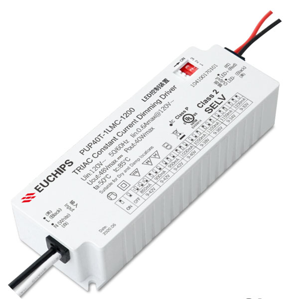 40W 850~1200mA*1ch Triac CC Driver PUP40T-1LMC-1200 - Euchips